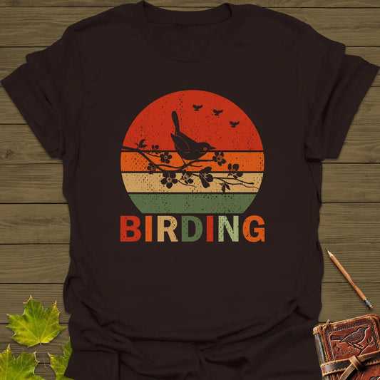 Birding Sunset T-Shirt Dark Chocolate