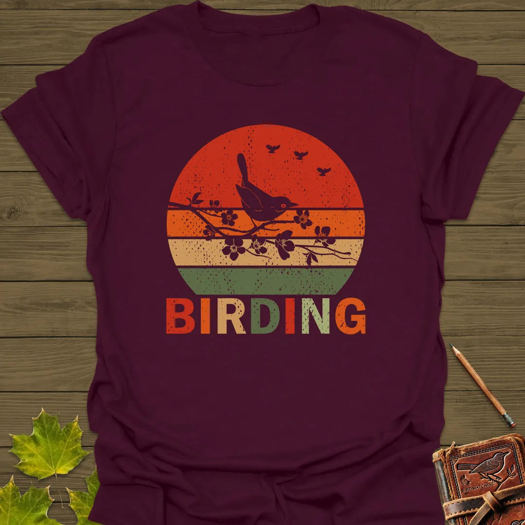 Birding Sunset T-Shirt Maroon