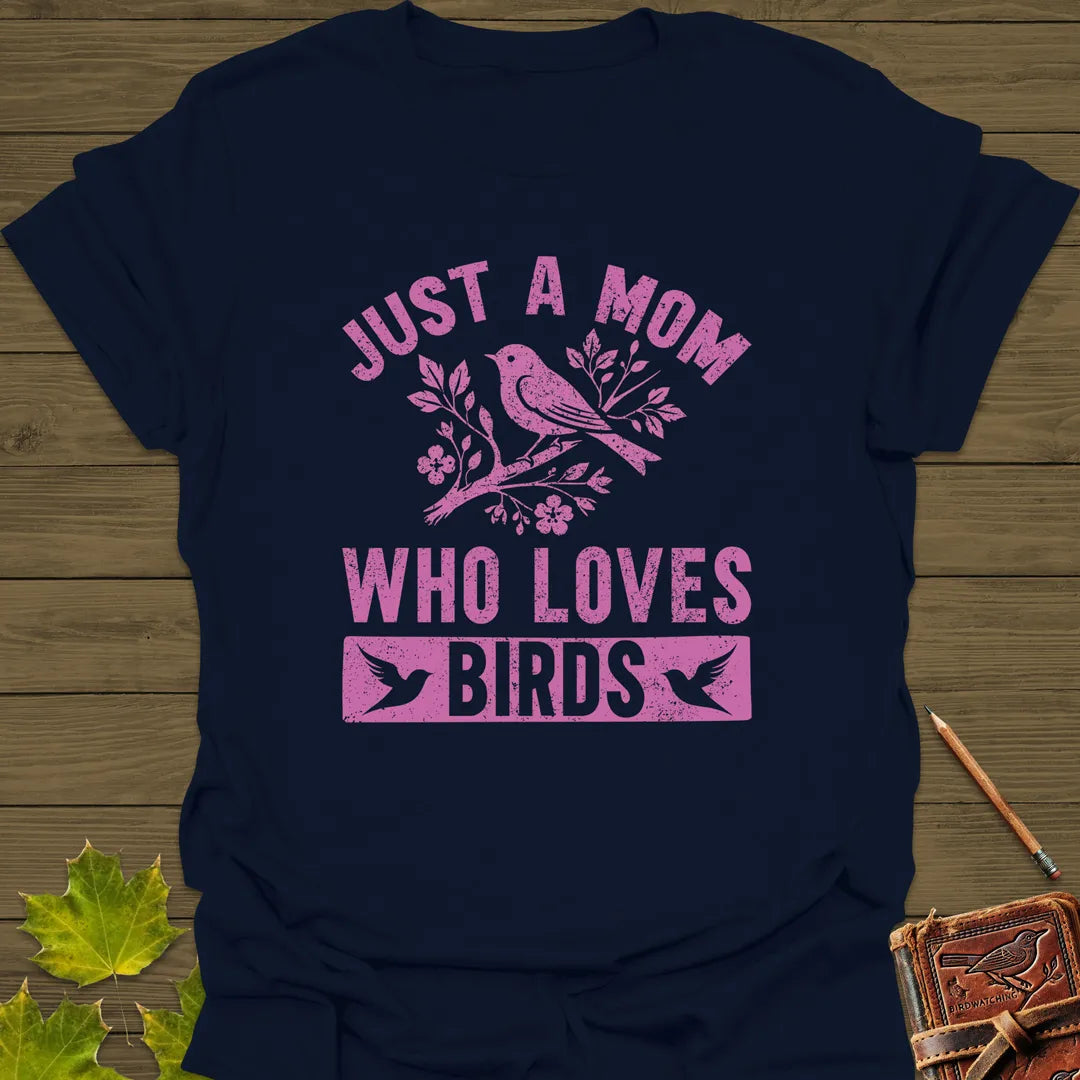 Mom Who Loves Birds T-Shirt Navy