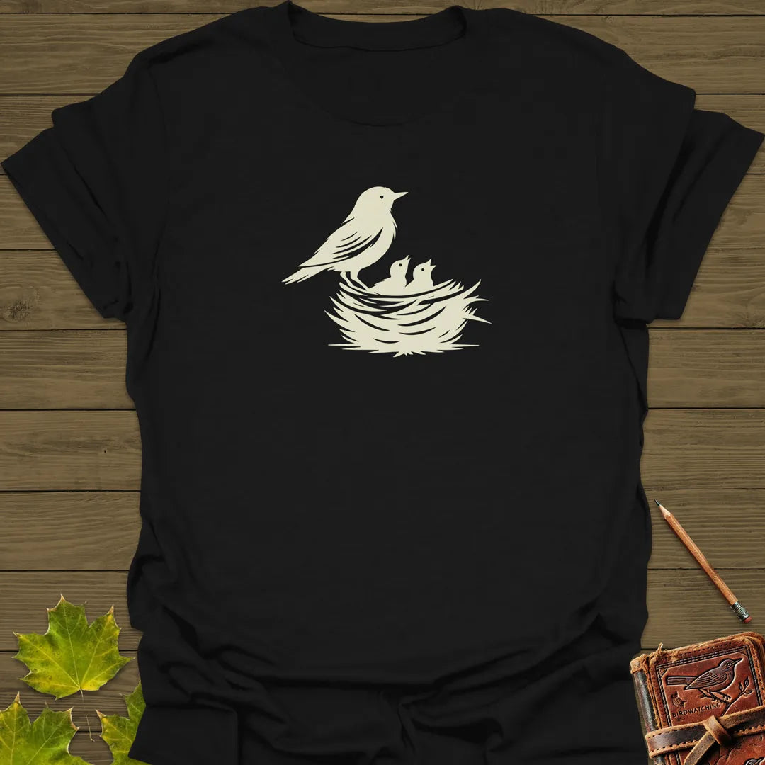 Bird and Nest T-Shirt Black