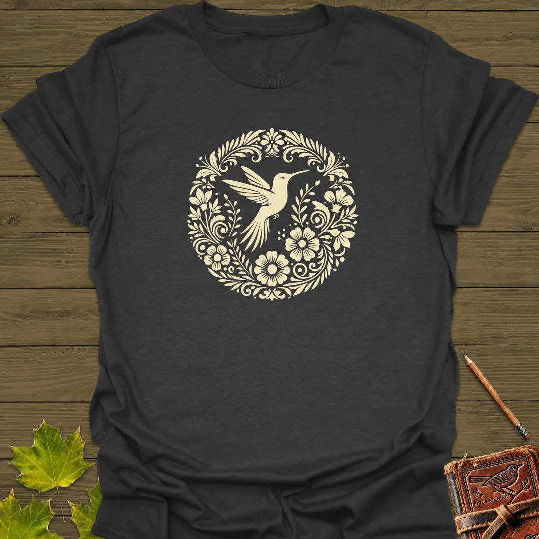 Graceful Flight Hummingbird T-Shirt Dark Heather