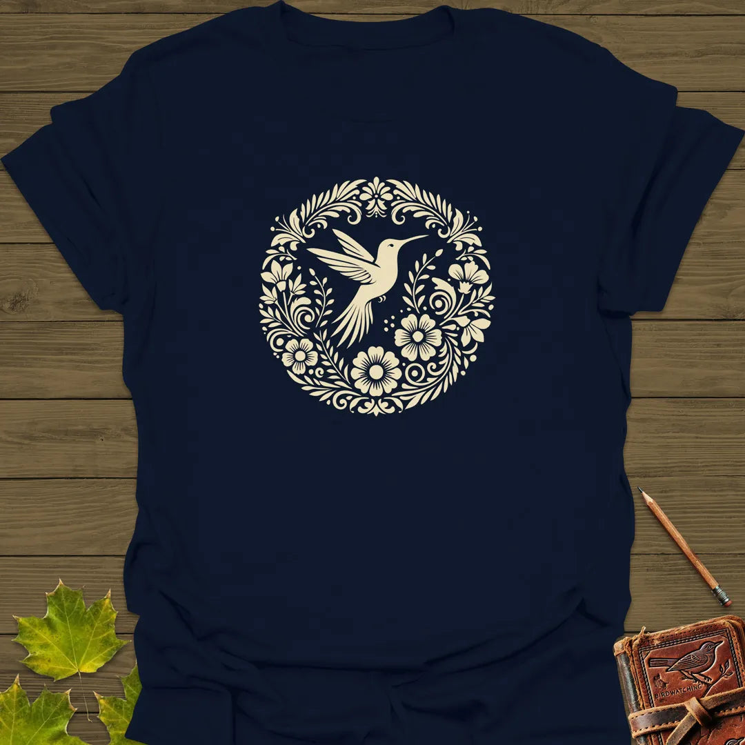 Graceful Flight Hummingbird T-Shirt Navy