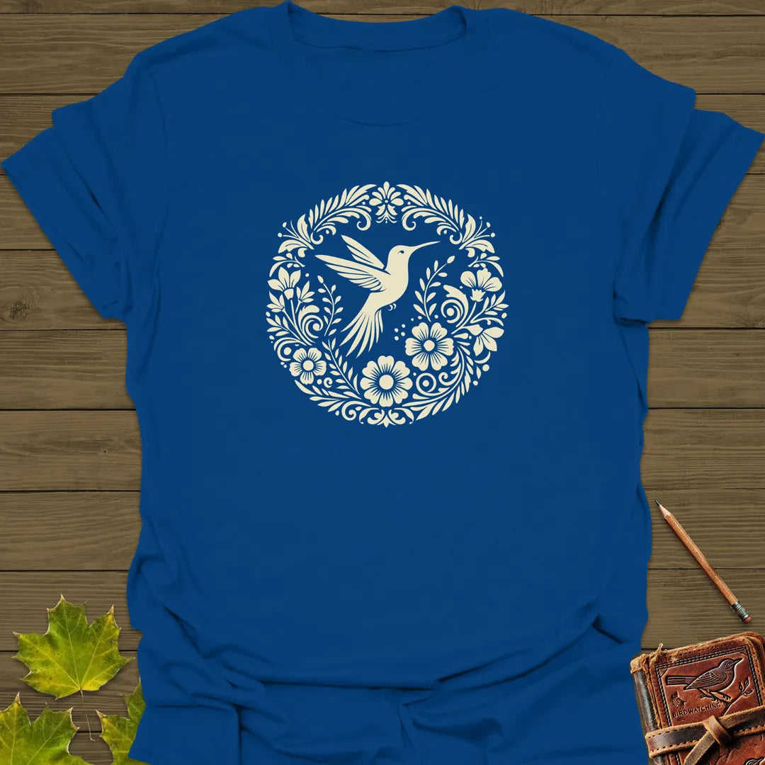 Graceful Flight Hummingbird T-Shirt Royal
