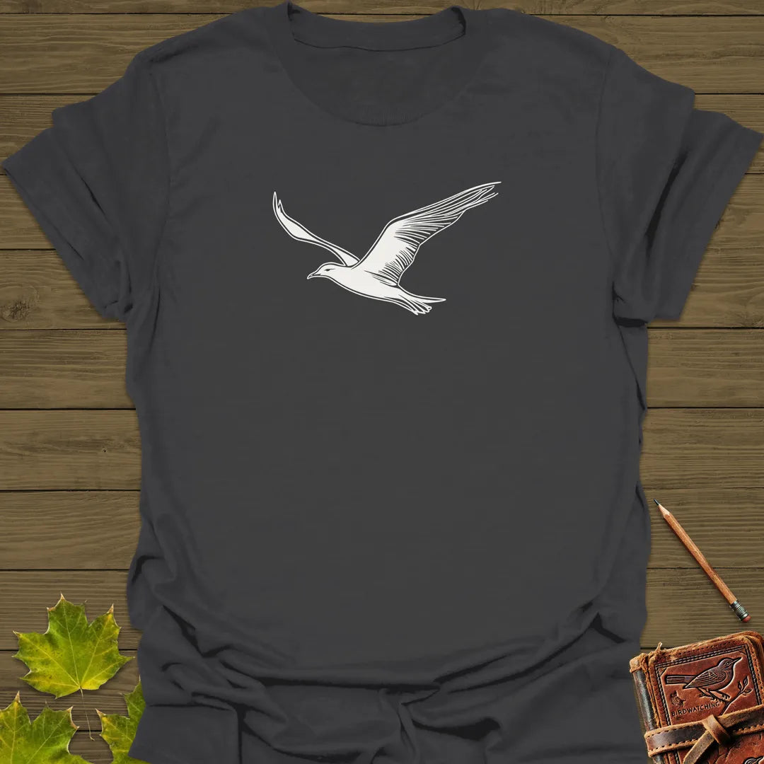 Open Skies Seagull T-Shirt Charcoal