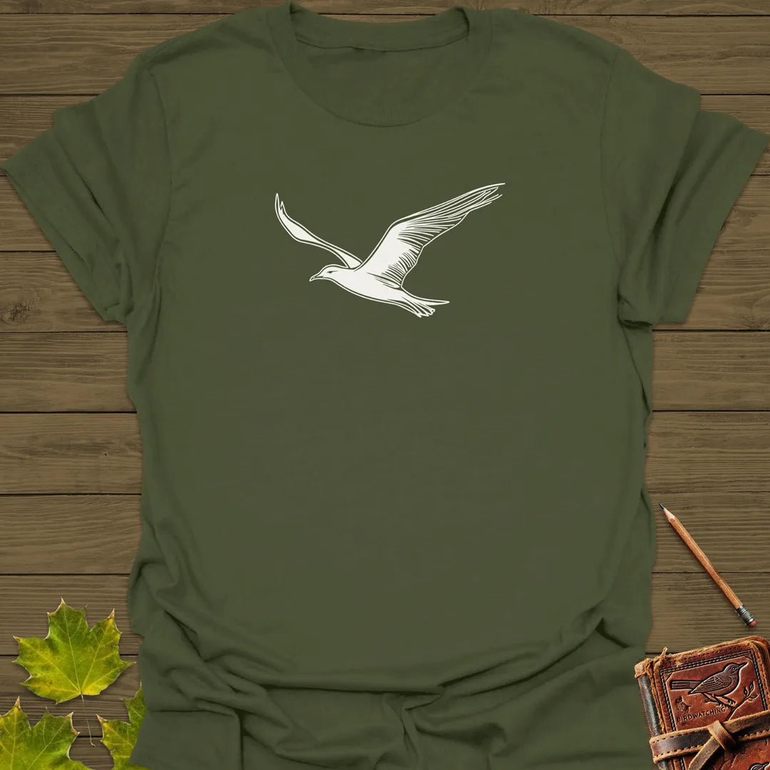 Open Skies Seagull T-Shirt Military Green