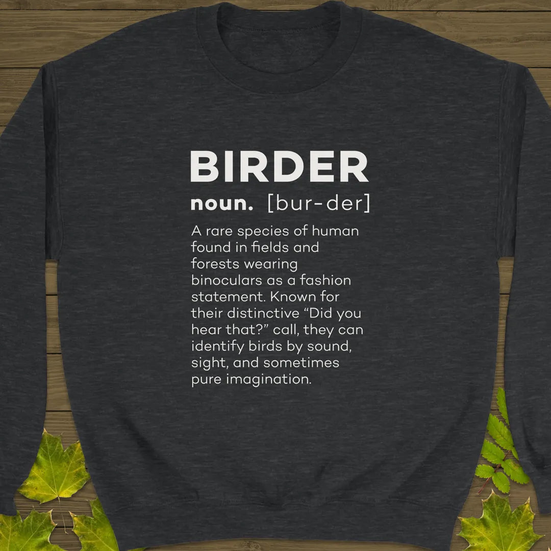 Birder Definition Crewneck Sweatshirt Dark Heather