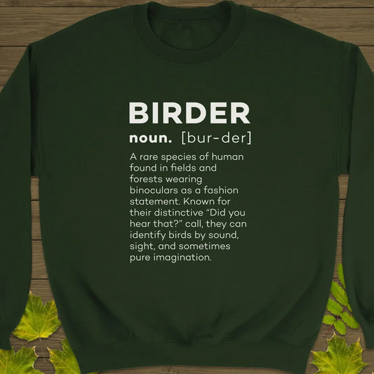 Birder Definition Crewneck Sweatshirt Forest Green