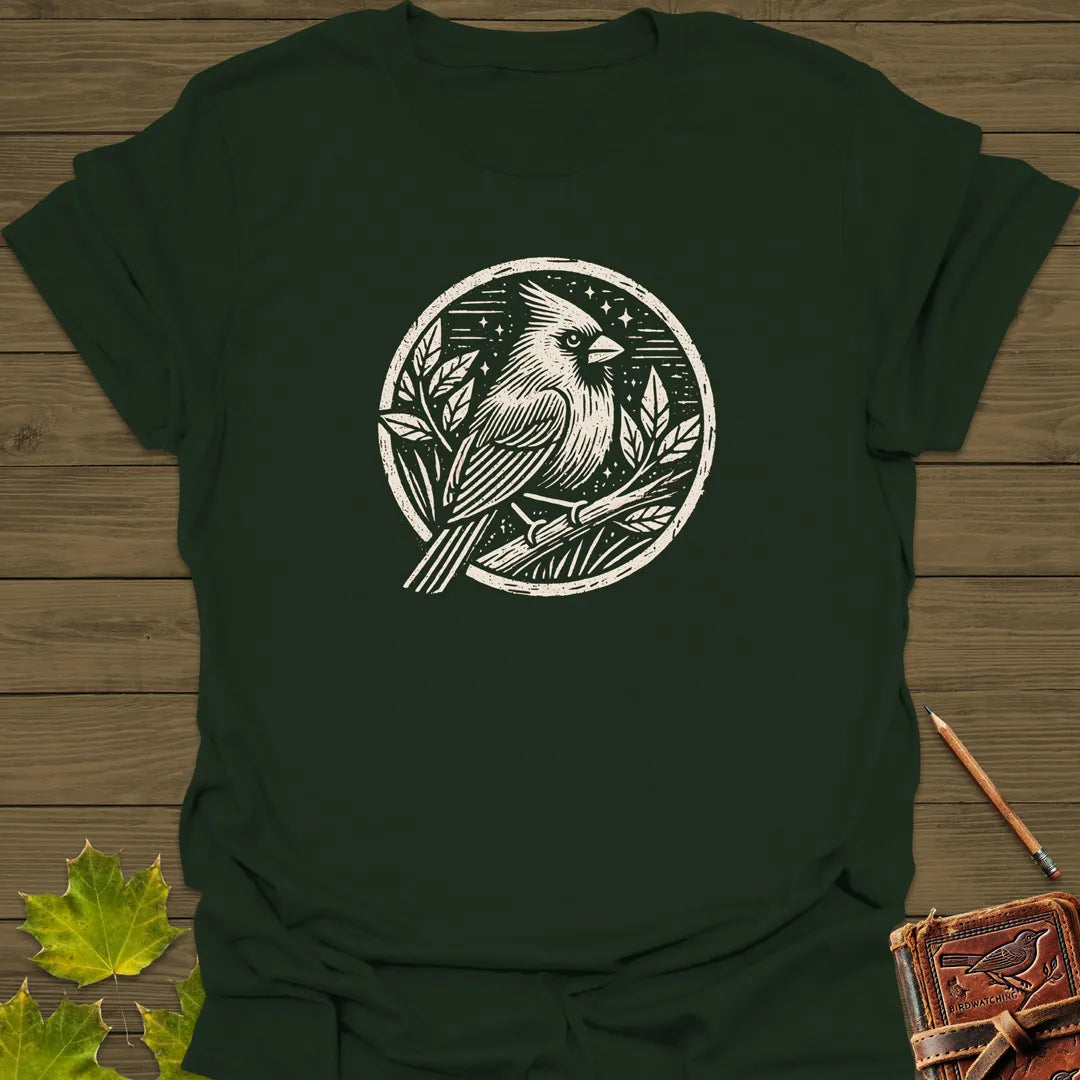 Celestial Cardinal T-Shirt Forest Green