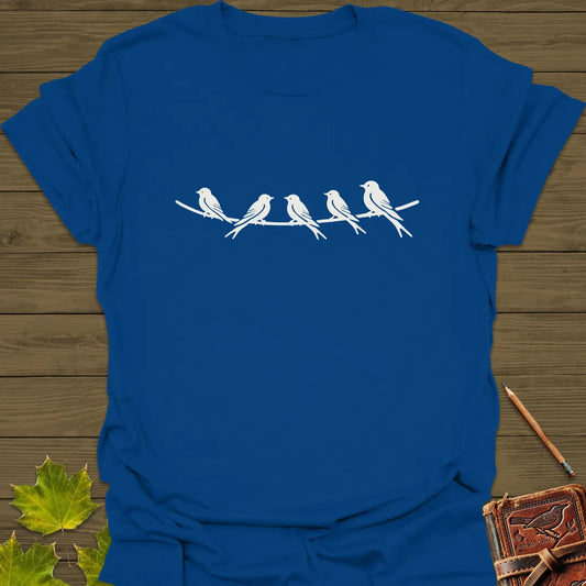 Elegant Perch Bird Silhouette T-Shirt Royal