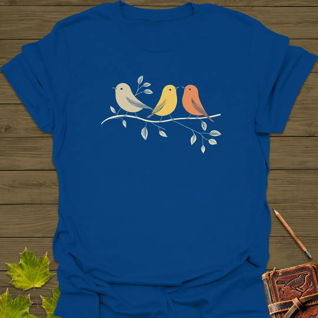 Branch Buddies Bird Art T-Shirt Royal