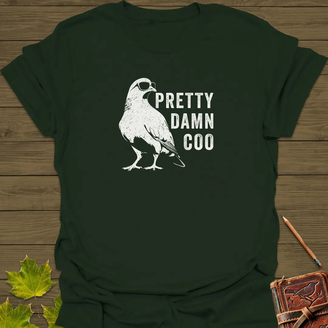 Pretty Damn Coo Pigeon T-Shirt Forest Green