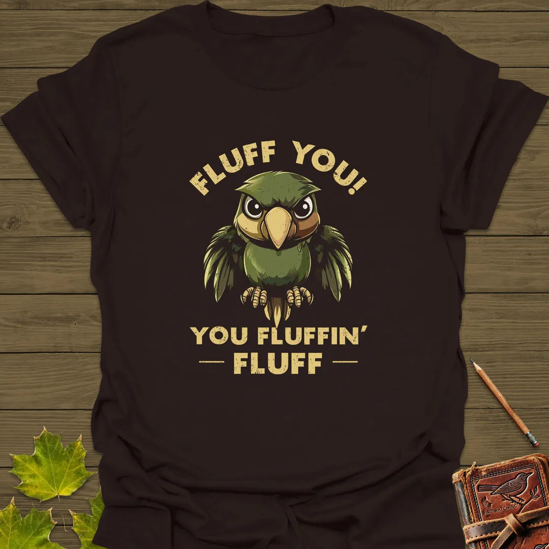 Fluff You Parrot T-Shirt Dark Chocolate