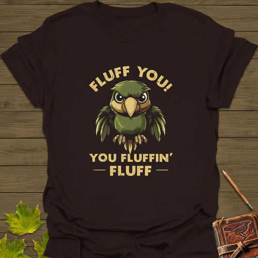Fluff You Parrot T-Shirt Dark Chocolate