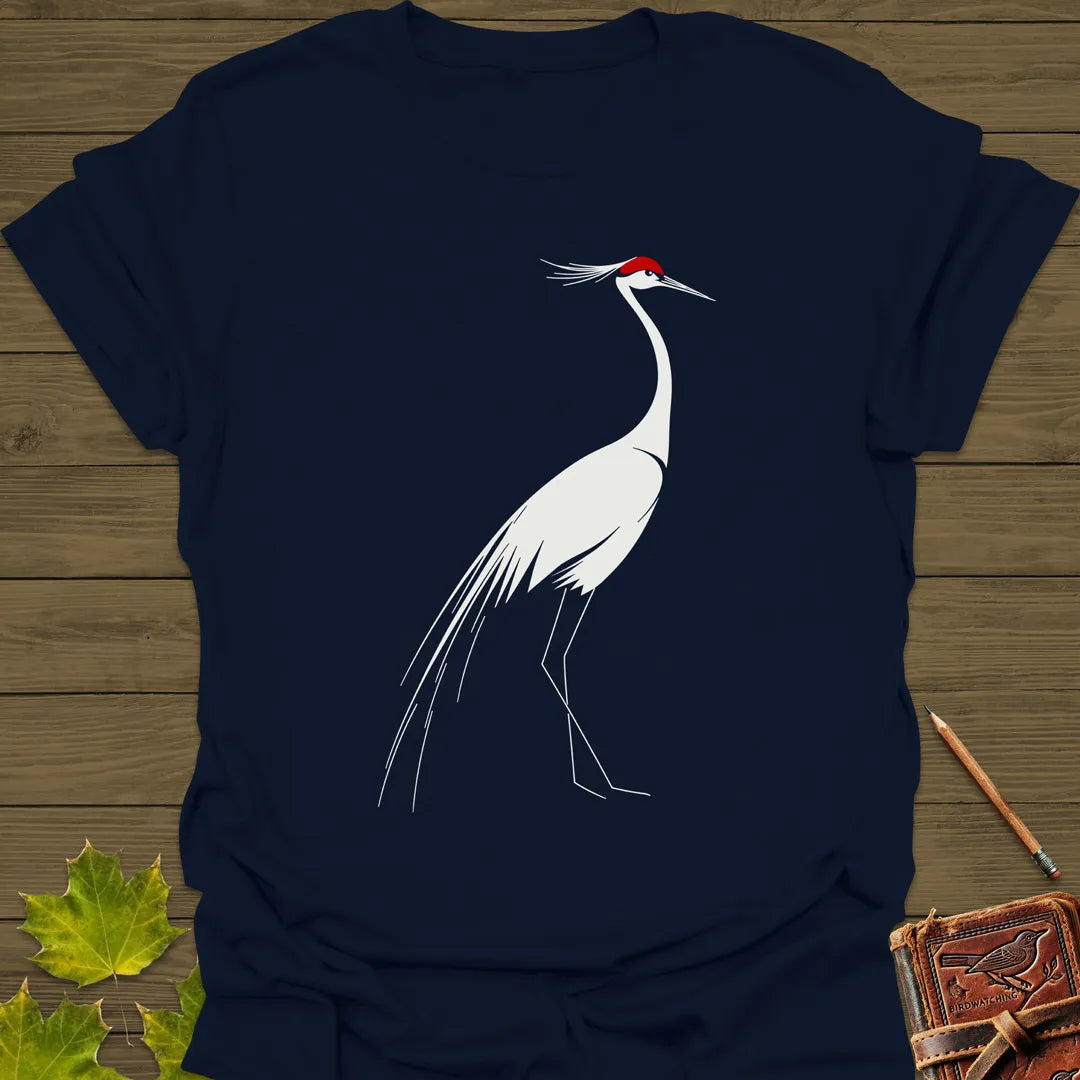 Elegant Lines Crane T-Shirt Navy