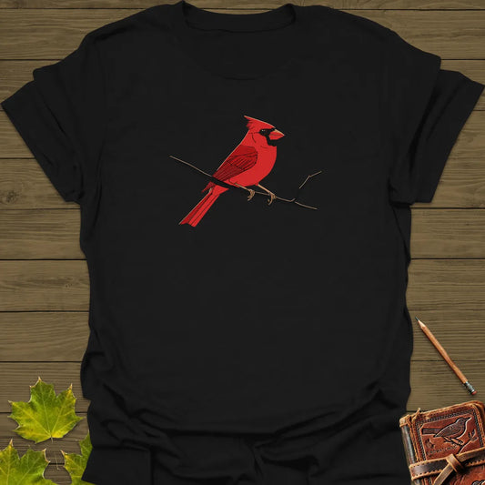 Vivid Cardinal Perch T-Shirt Black