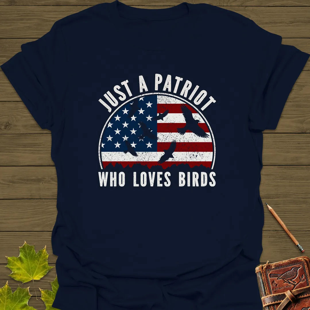 Patriot Who Loves Birds T-Shirt Navy