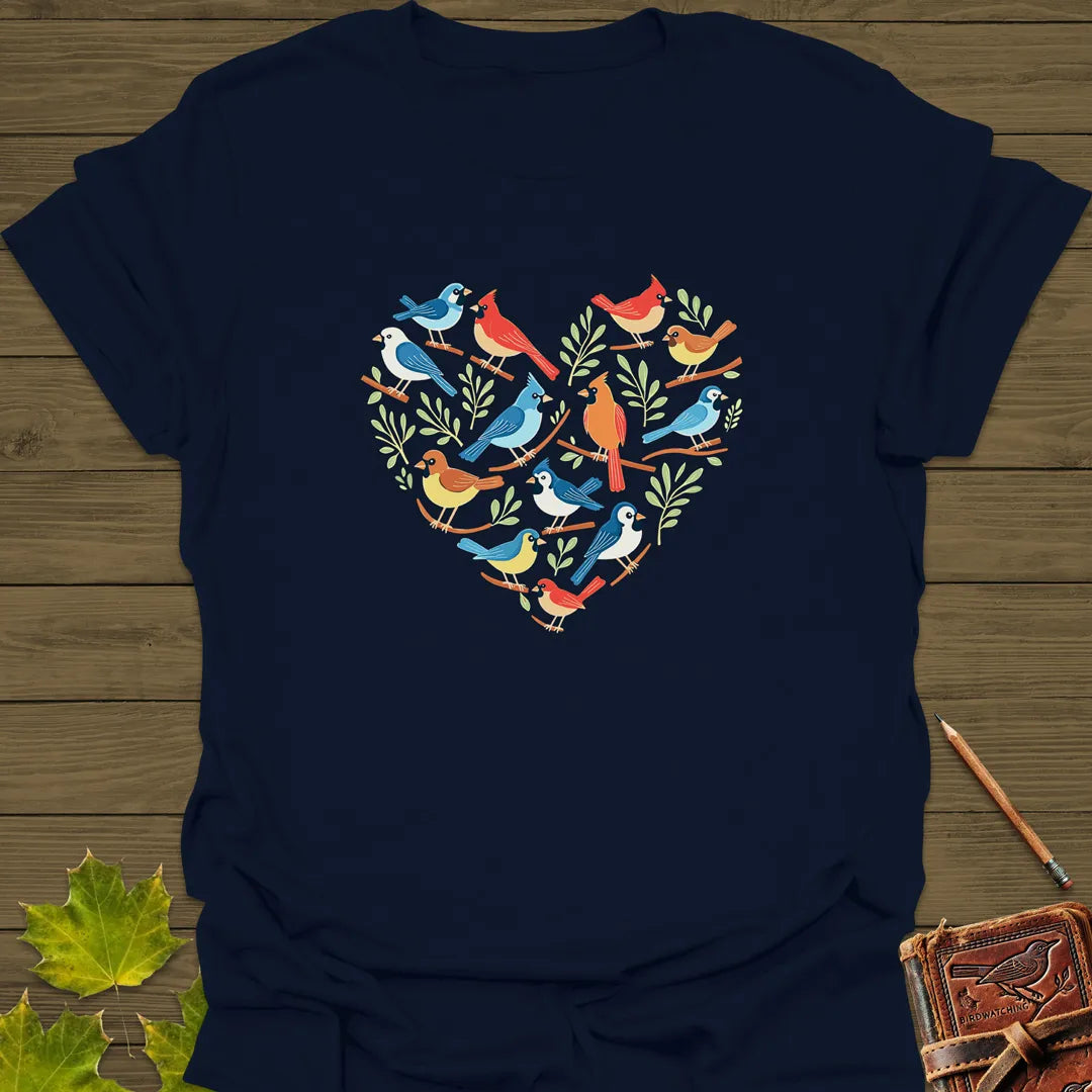 Heart Full of Birds T-Shirt Navy