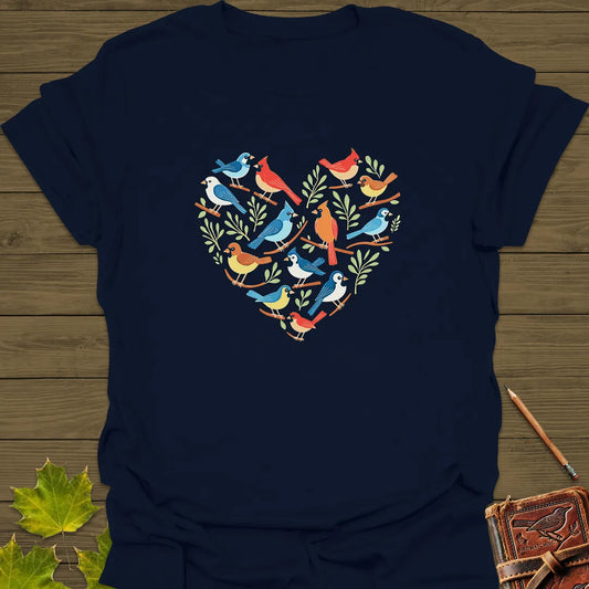 Heart Full of Birds T-Shirt Navy