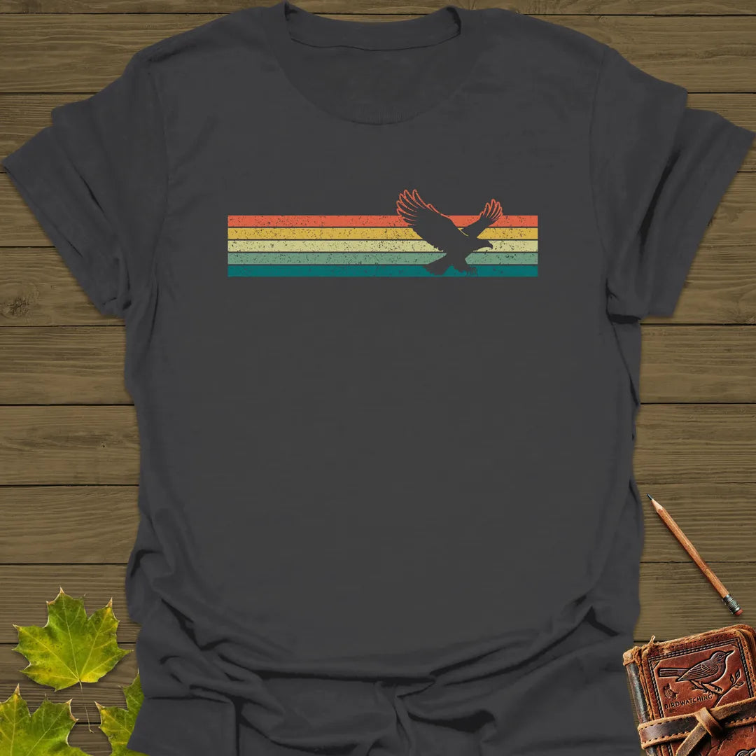 Retro Stripe Eagle T-Shirt Charcoal