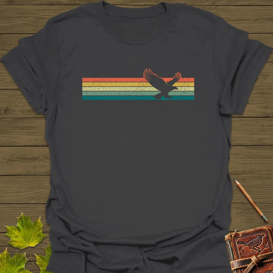 Retro Stripe Eagle T-Shirt Charcoal