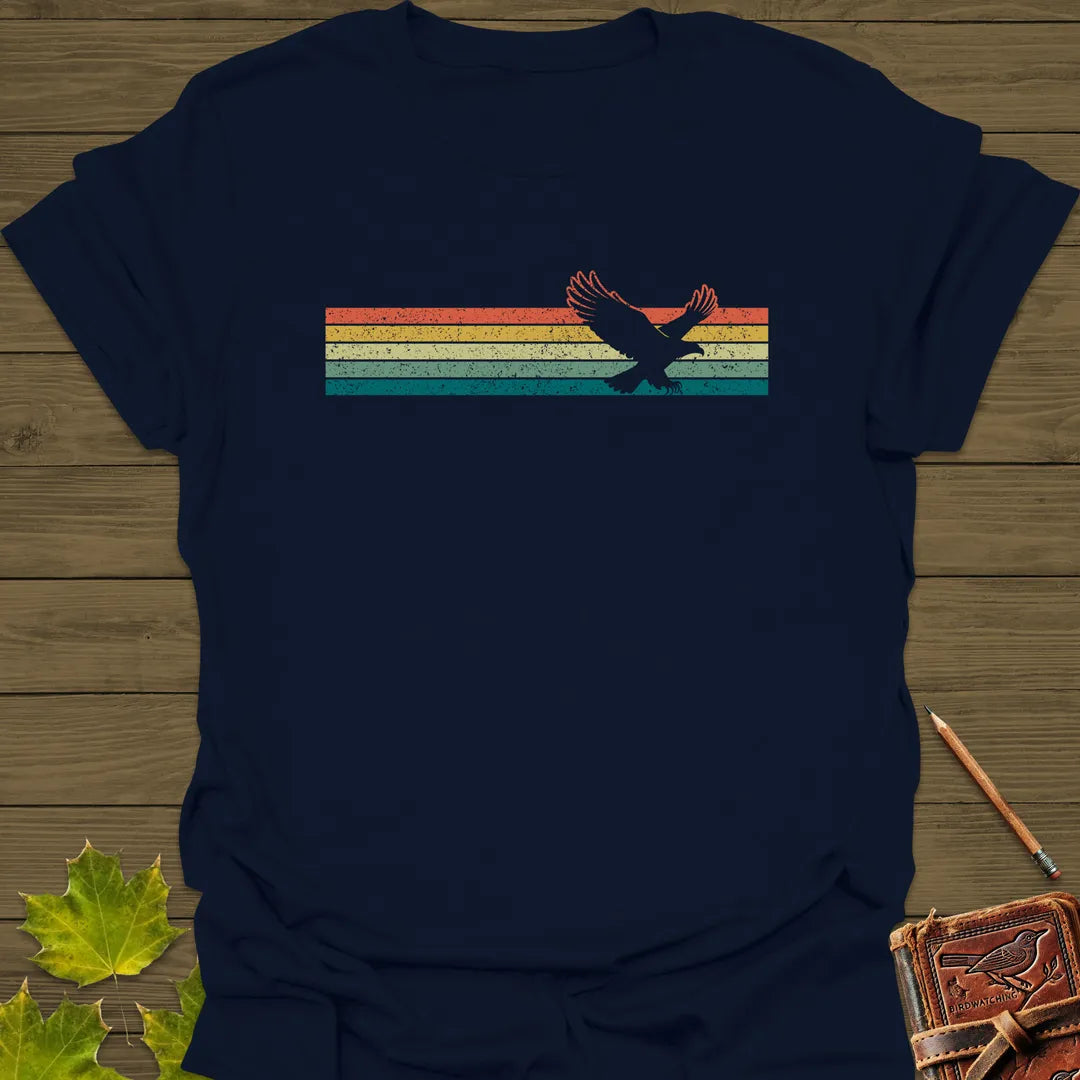 Retro Stripe Eagle T-Shirt Navy