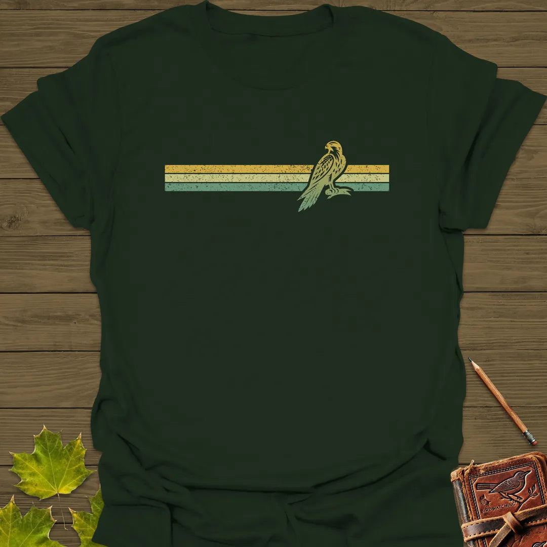 Retro Stripe Falcon T-Shirt Forest Green