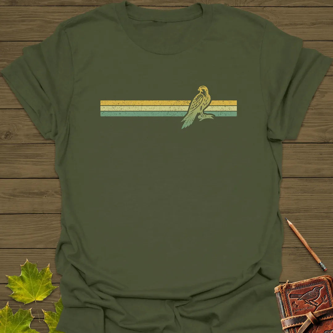 Retro Stripe Falcon T-Shirt Military Green