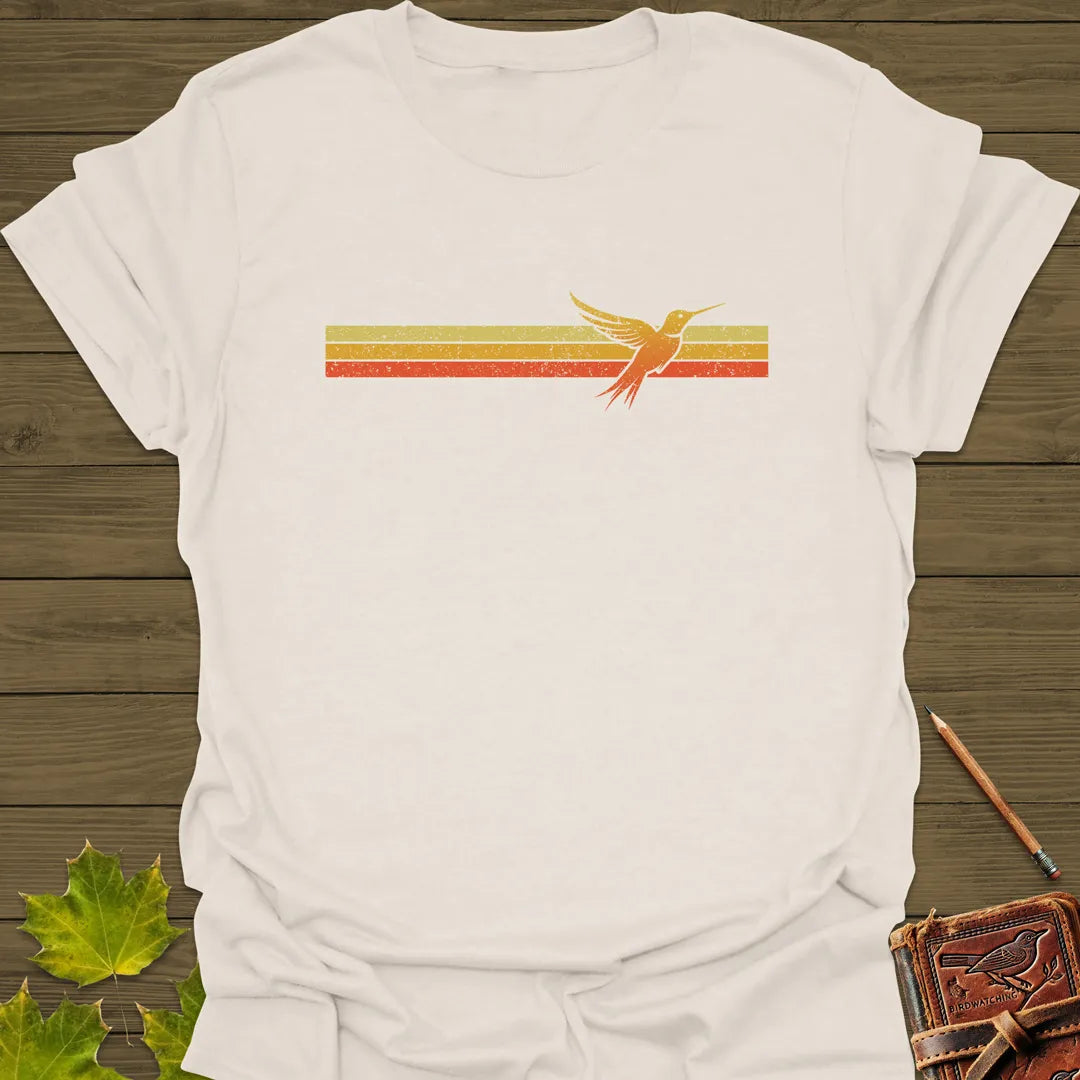 Retro Stripe Hummingbird T-Shirt Natural