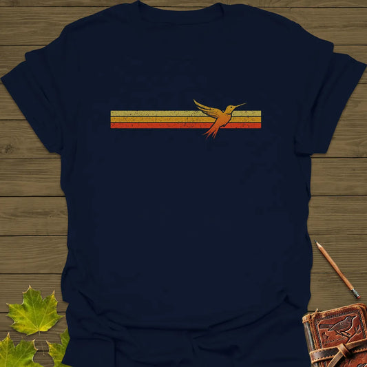 Retro Stripe Hummingbird T-Shirt Navy