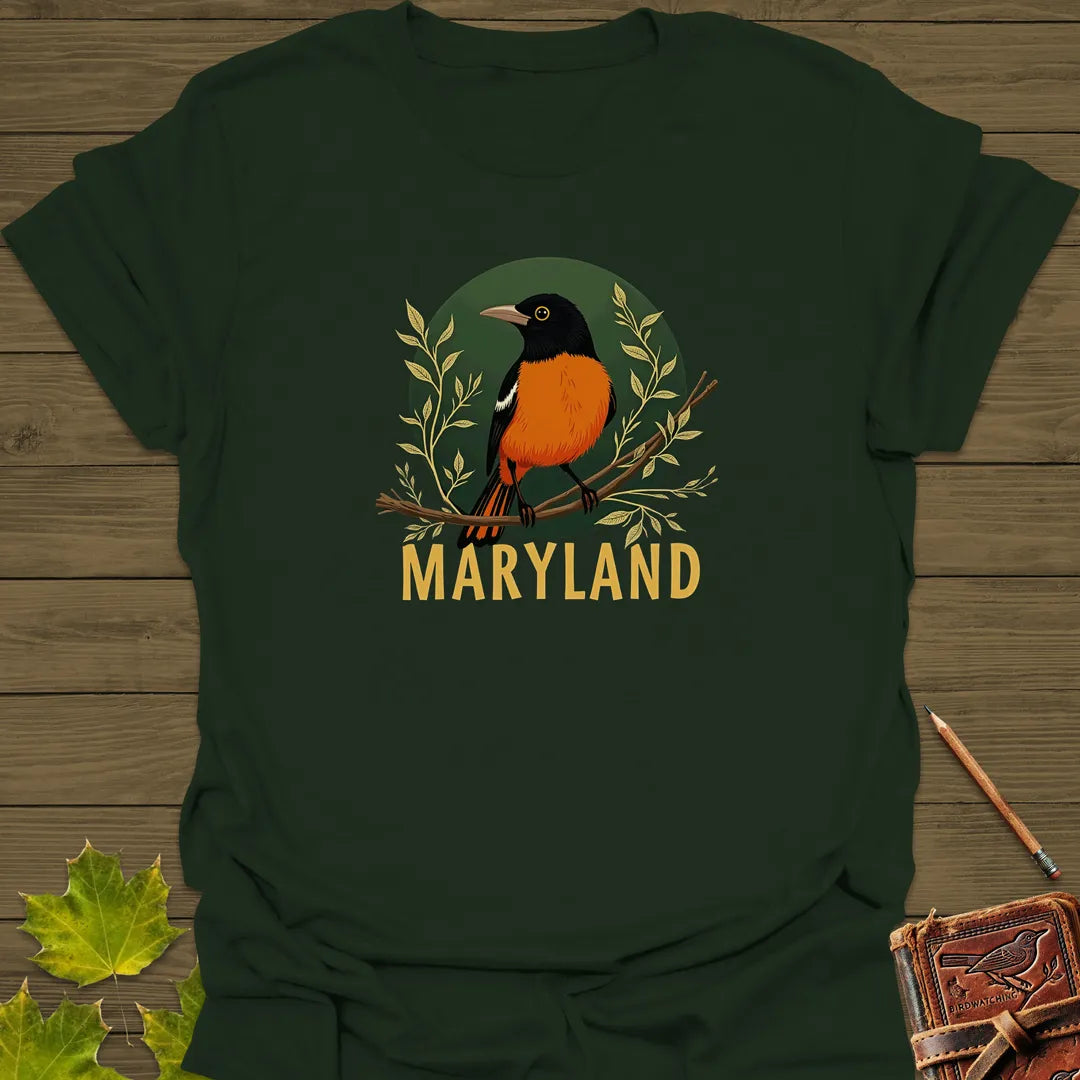 Maryland State Bird T-Shirt Forest Green