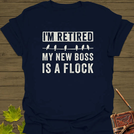 I'm Retired Birding T-Shirt Navy