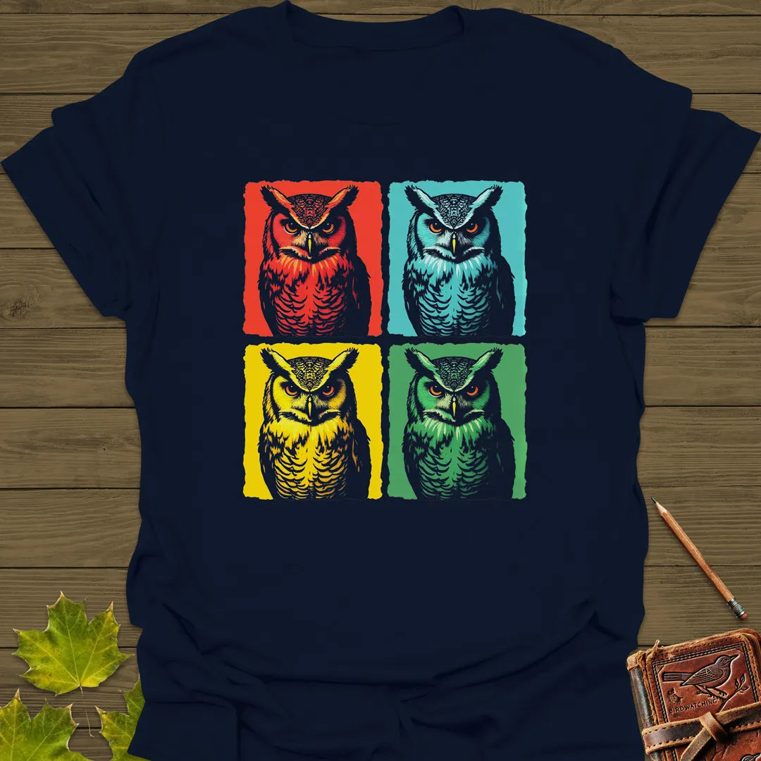 Owl Pop Art T-Shirt Navy