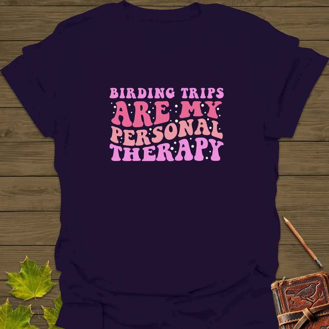 Birding Trips Personal Therapy T-Shirt Purple