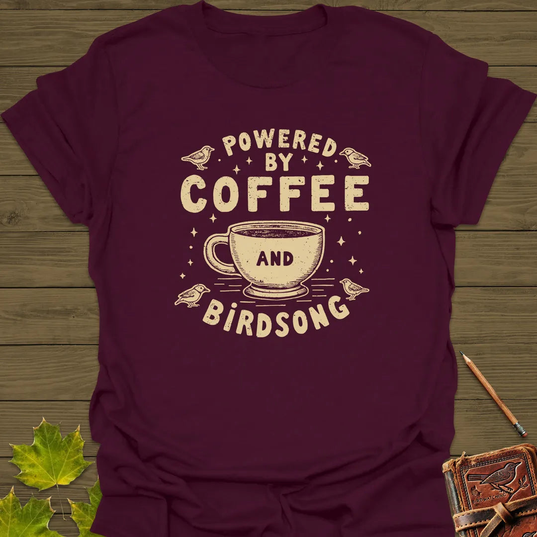 Coffee and Birdsong T-Shirt Maroon