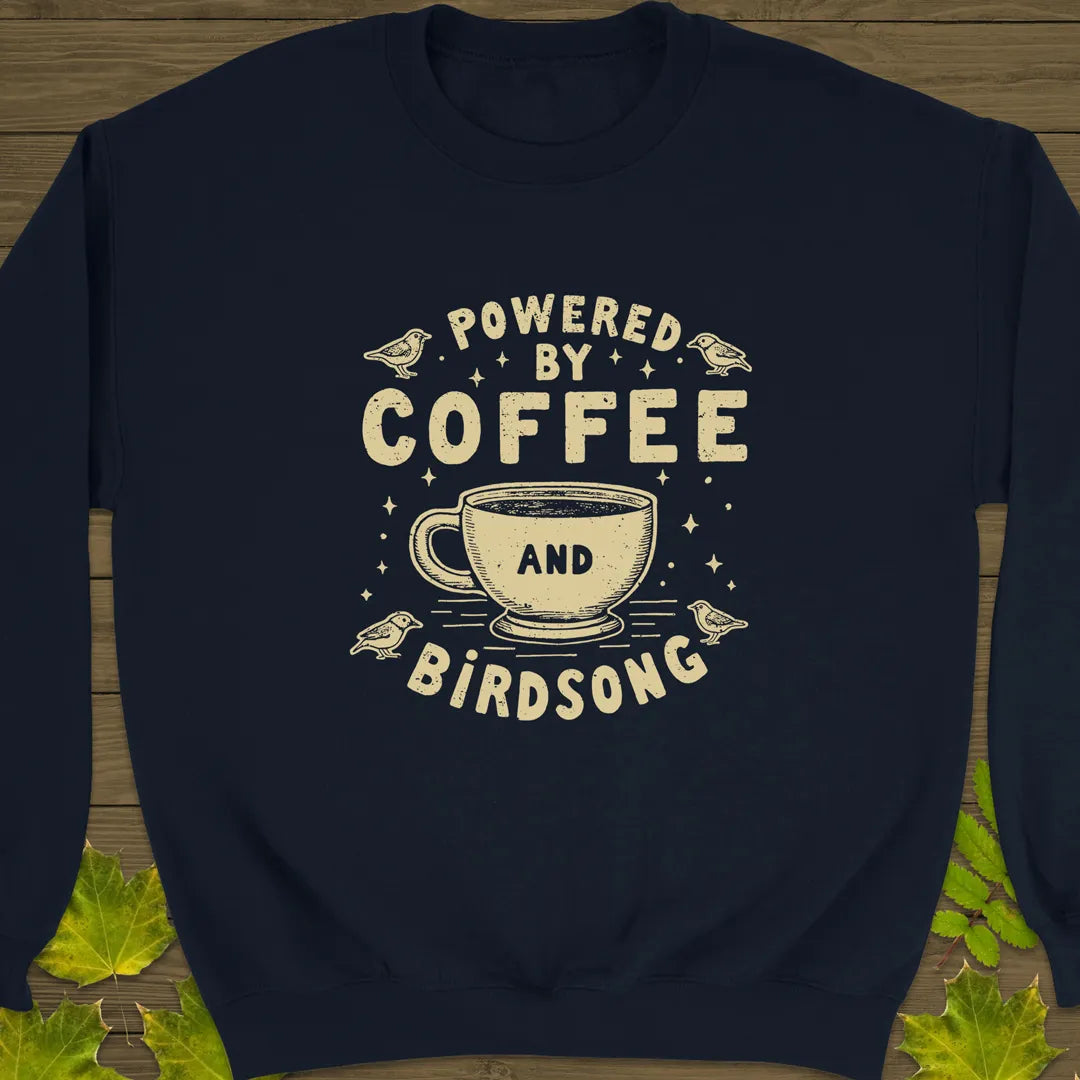 Coffee and Birdsong Crewneck Sweatshirt Navy