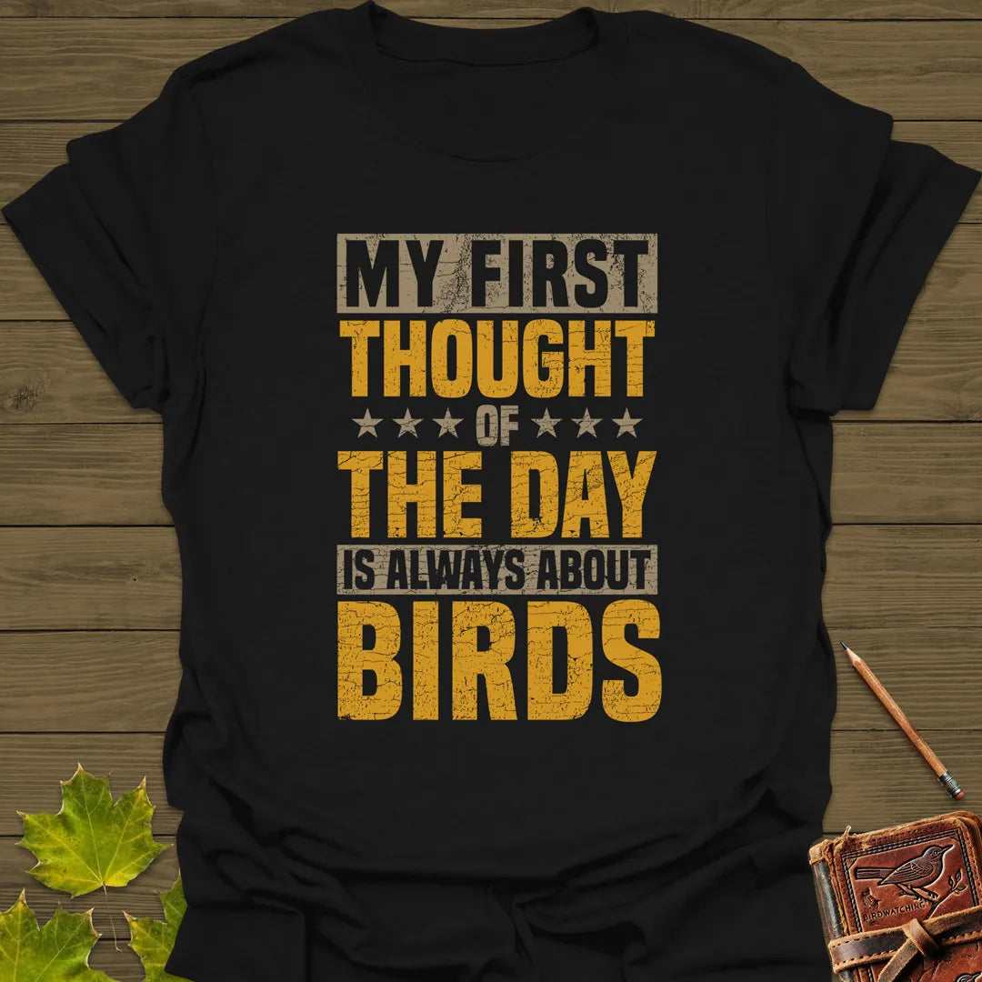 First Thought Is Birds T-Shirt Black