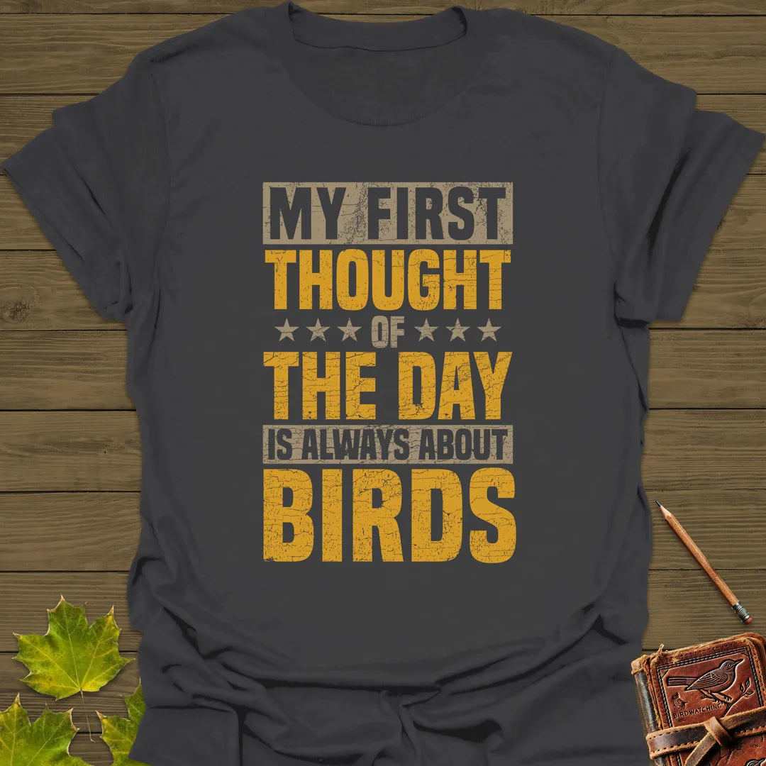 First Thought Is Birds T-Shirt Charcoal