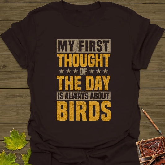 First Thought Is Birds T-Shirt in Dark Chocolate