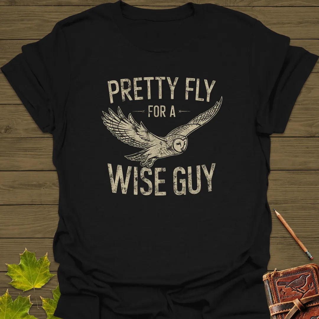 Pretty Fly, Wise Guy Owl T-Shirt Black