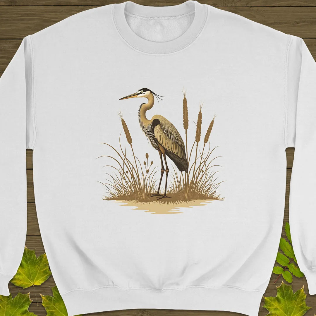 Heron Harmony Crewneck Sweatshirt White