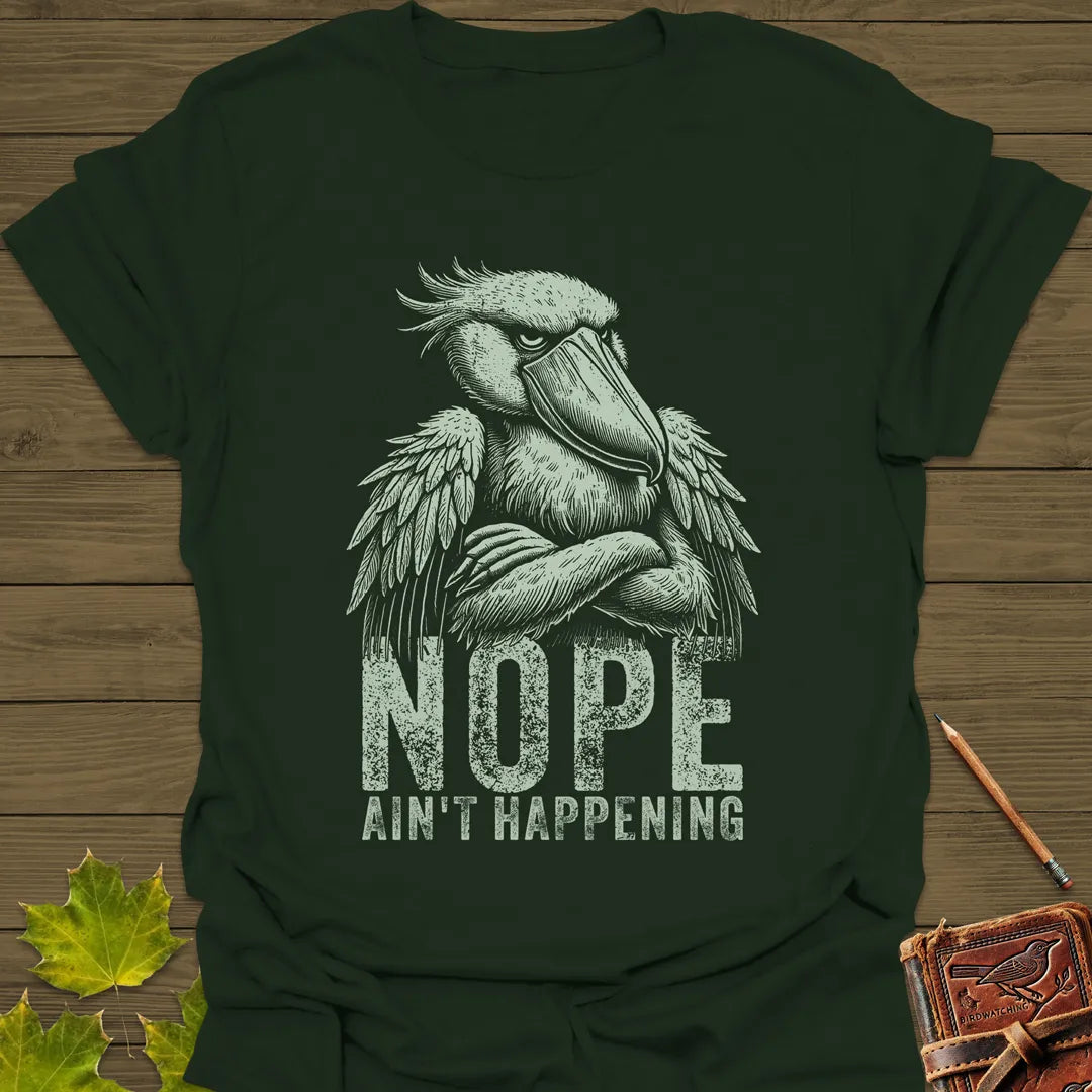 Nope - Grumpy Stork T-Shirt Forest Green