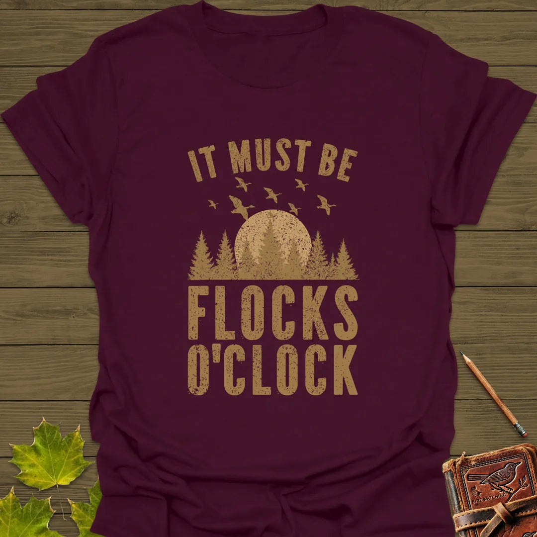 Flocks O'Clock T-Shirt Maroon