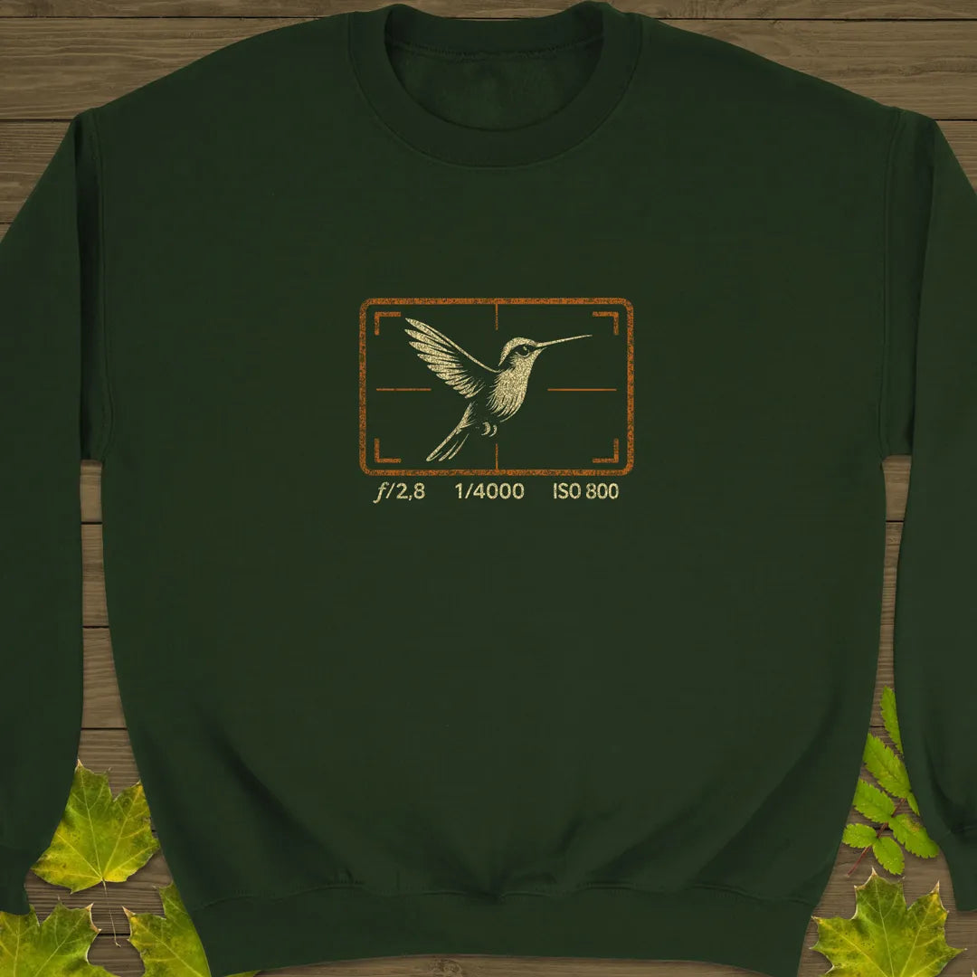 Hummingbird Photography Crewneck Sweatshirt Forest Green