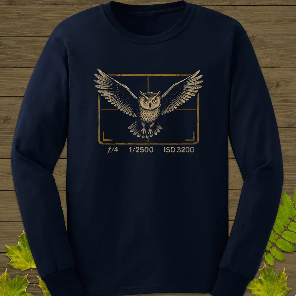 Owl and Camera Frame Long Sleeve Navy