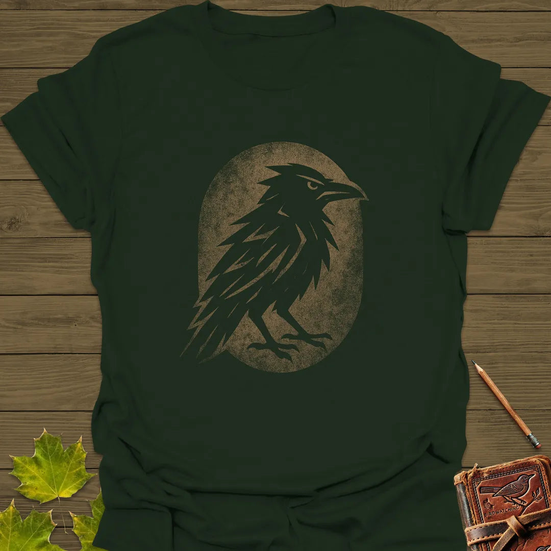 Raven Silhouette T-Shirt Forest Green