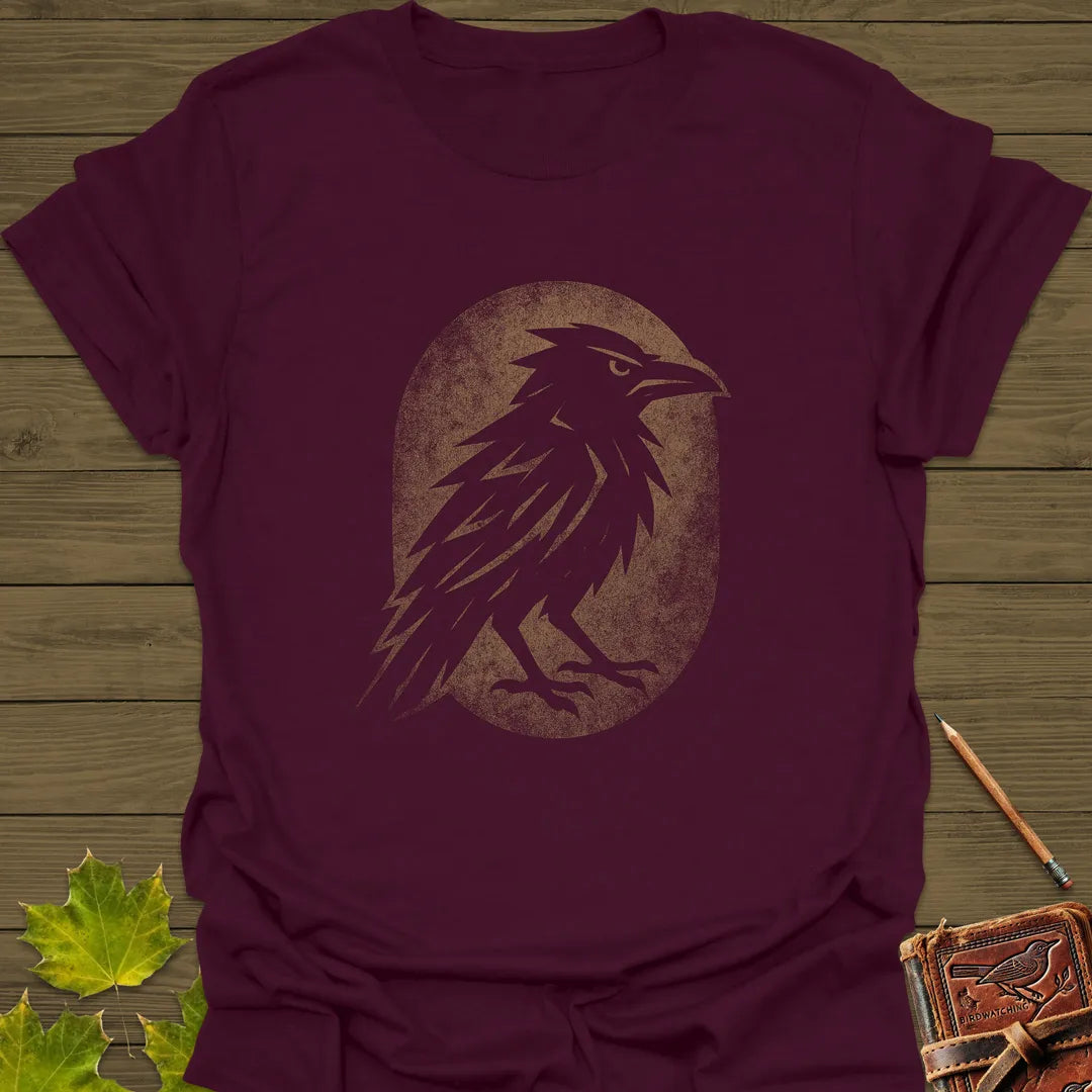 Raven Silhouette T-Shirt Maroon