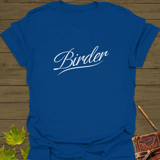 Elegant Birder Script T-Shirt Royal
