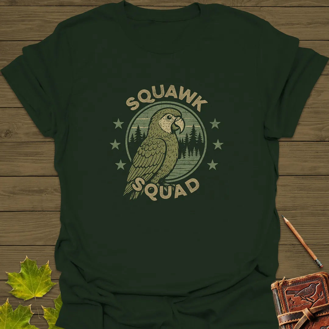 Squawk Squad T-Shirt Forest Green