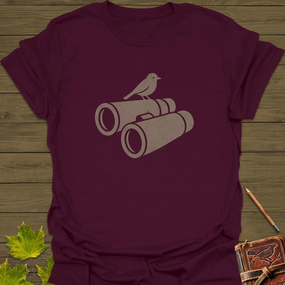 Bird on Bins T-Shirt Maroon