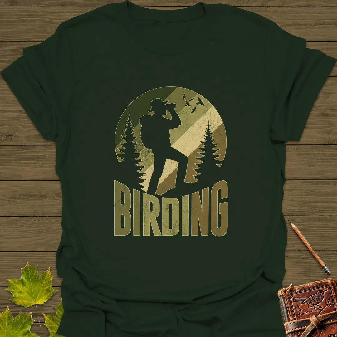 Birding Silhouette T-Shirt Forest Green